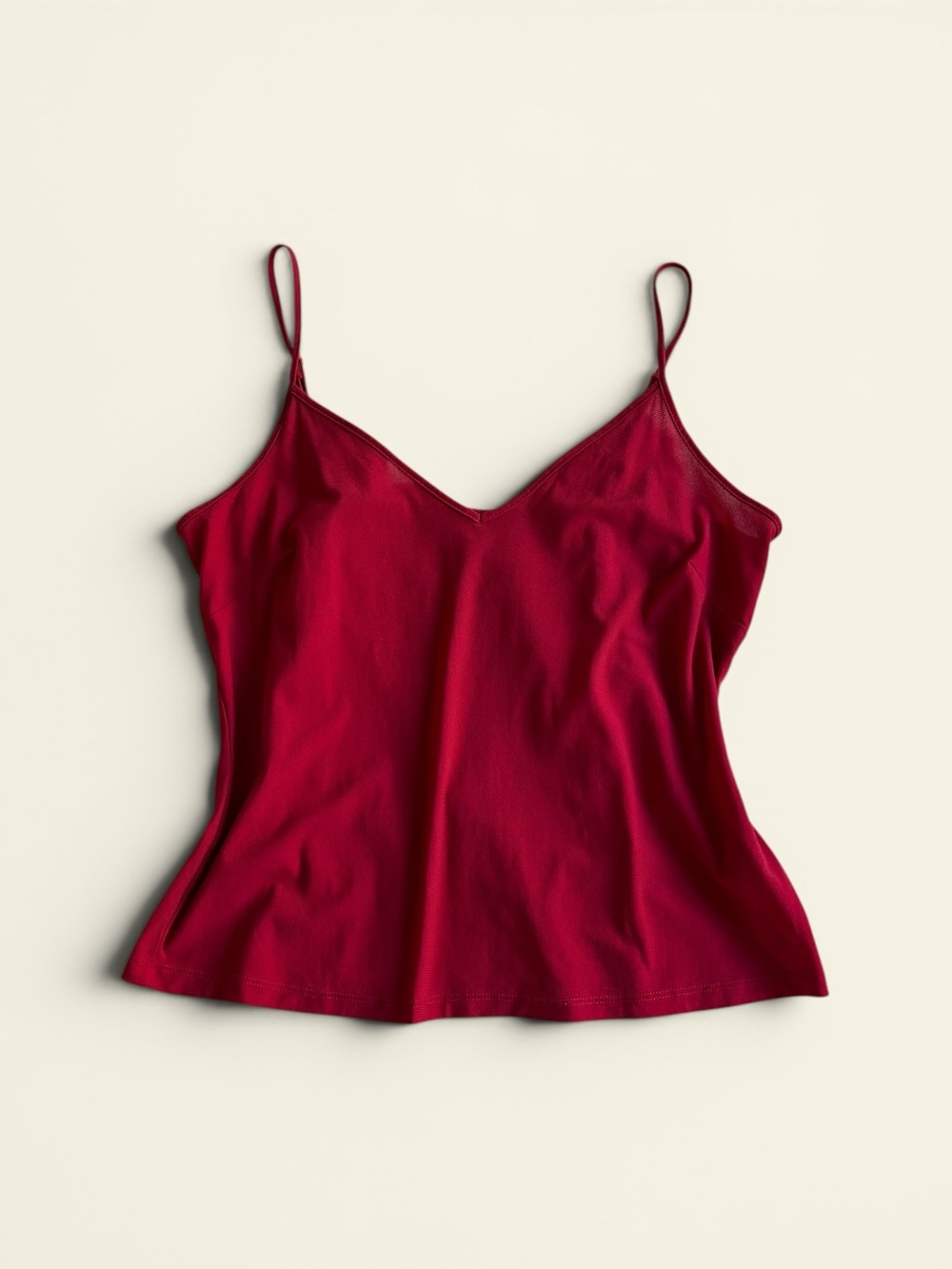 Vintage Y2K Vision Apparel Red V-Neck Camisole Spaghetti Strap Tank Top Size M